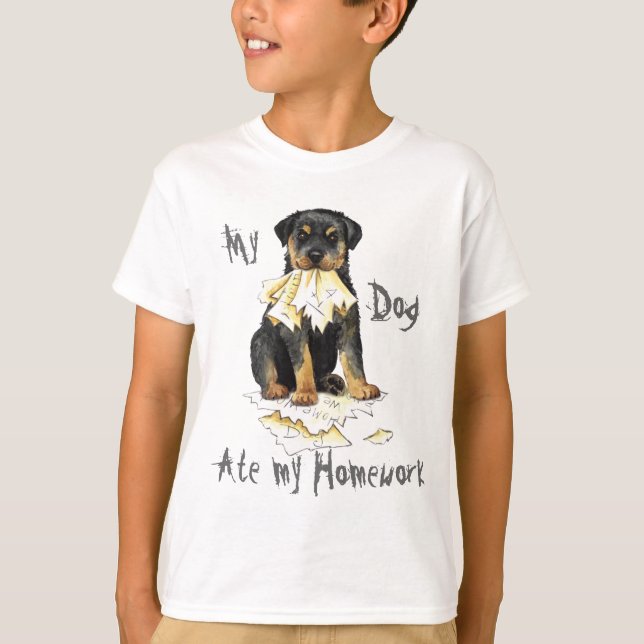 Camiseta Mi Rottweiler comió mi hogar (Anverso)