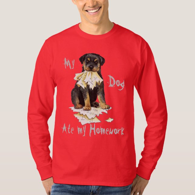 Camiseta Mi Rottweiler comió mi hogar (Anverso)