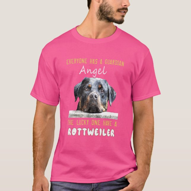 Camiseta Mi Rottweiler es un ángel de la guarda  1 (Anverso)
