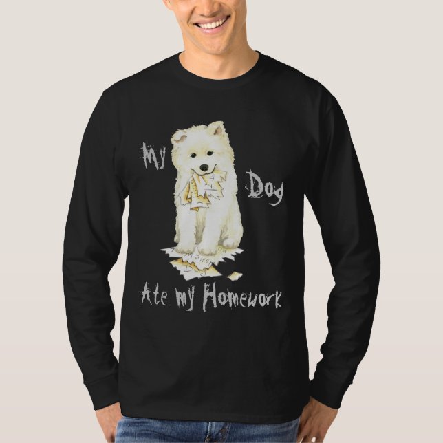 Camiseta Mi Samoyed comió mi hogar (Anverso)