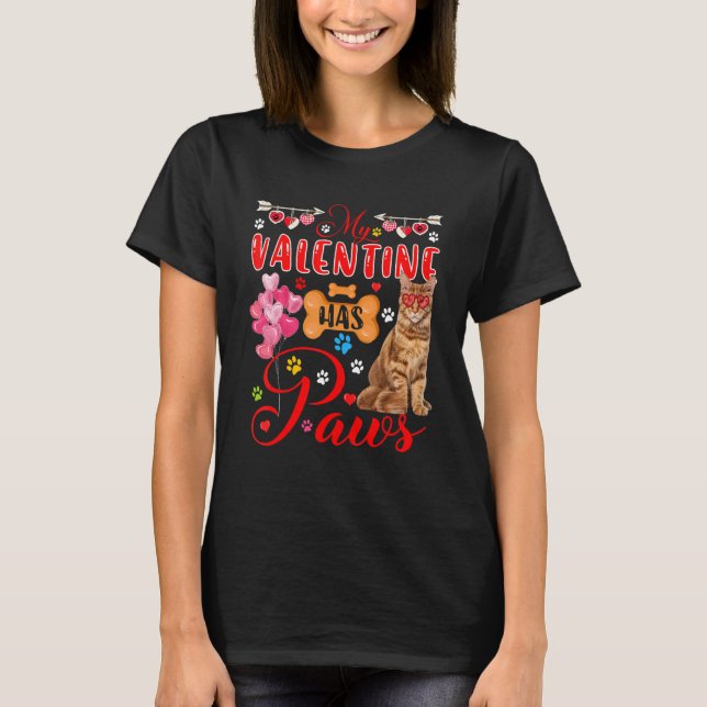 Camiseta Mi San Valentín tiene arañitas de vidrio de gato d (Anverso)