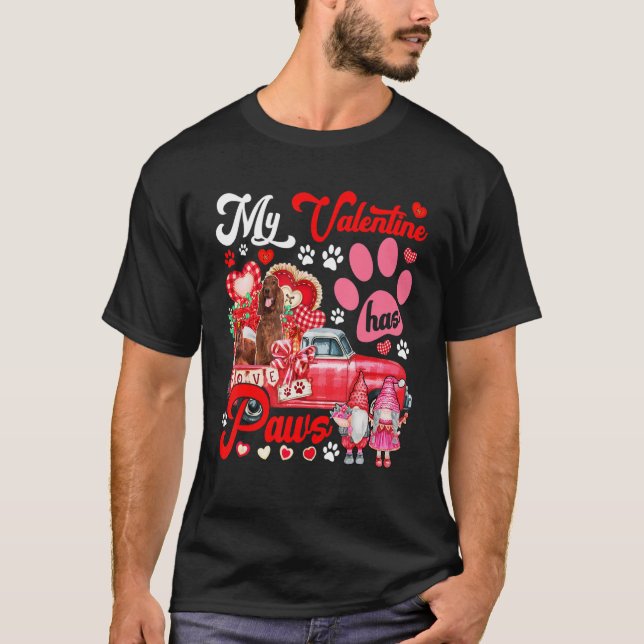 Camiseta Mi San Valentín Tiene Parejas De Paws Y Partidario (Anverso)
