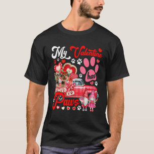 Camiseta Mi San Valentín tiene paws Pareja Yorkshire Terrie