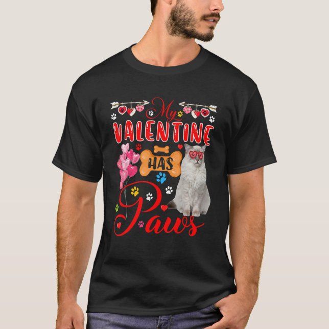 Camiseta Mi San Valentín tiene unas gafas de sol ragdoll ri (Anverso)