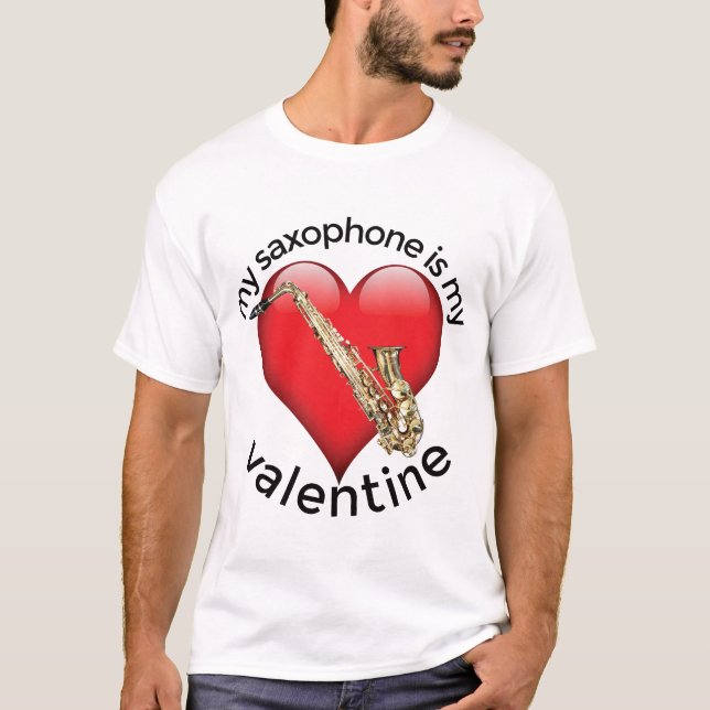 Camiseta Mi saxofón es mi San Valentín (Anverso)