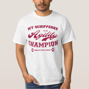 Camiseta Mi Schipperke es un campeón de la agilidad cuando