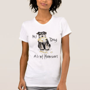 Camiseta Mi Schnauzer en miniatura comió mi hogar