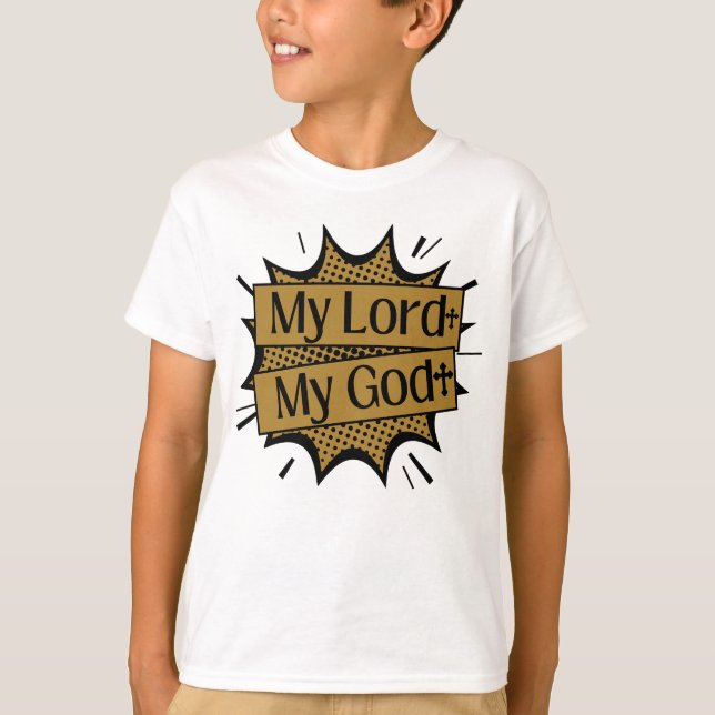 Camiseta Mi Señor mi Dios Cruz Bíblica de Chico (Anverso)