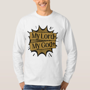 Camiseta Mi Señor Mi Dios Cruz Bíblica Manga Larga Hombre
