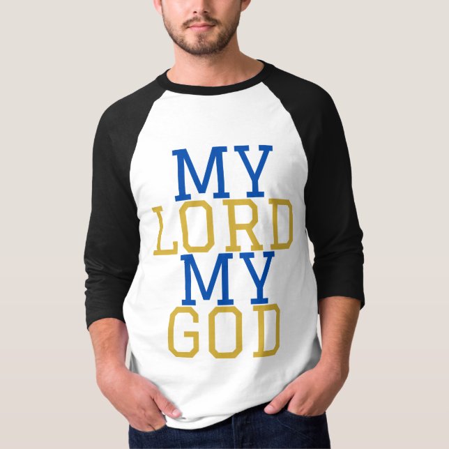 Camiseta Mi Señor mi Dios Hombres bíblicos 3/4 (Anverso)