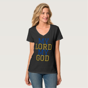 Camiseta Mi Señor Mi Dios Mujeres Bíblicas V-Cuello