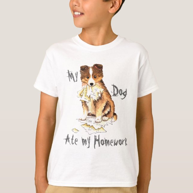 Camiseta Mi Sheltie comió mi preparación (Anverso)
