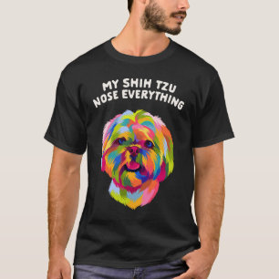 Camiseta Mi Shih Tzu Olfatea Todo Humor de Raza de Perro Ca