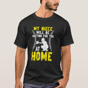 Camiseta Mi sobrina catcher de softball tío de un gato catc