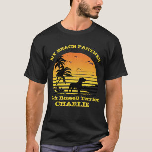 Camiseta Mi socio de playa Sunset Palm Jack Russell Terrier