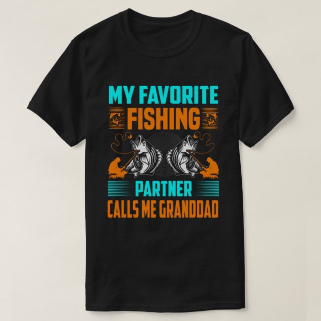 Camiseta Mi socio pesquero favorito me llama "GRANDDAD Vint (Diseño del anverso)