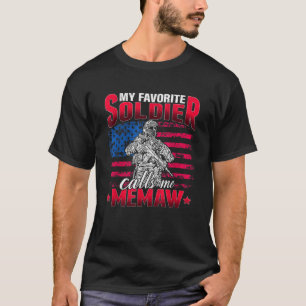 Camiseta Mi soldado favorito me llama abuelo militar de Mem