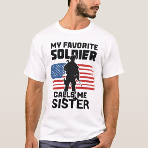 CAMISETA MI SOLDADO FAVORITO ME LLAMA HERMANA