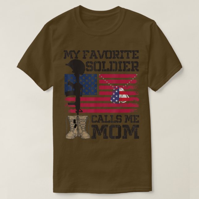 Camiseta Mi soldado favorito me llama mamá Orgullosa, mamá  (Diseño del anverso)