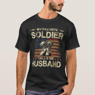 Camiseta Mi soldado favorito me llama marido Ejército Org