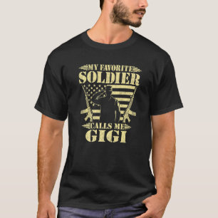 Camiseta Mi soldado favorito me llama militar orgulloso de 