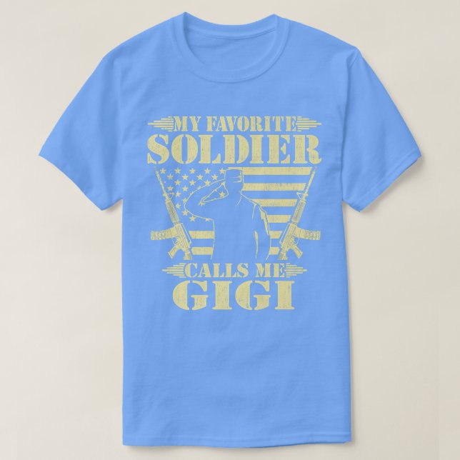 Camiseta Mi soldado favorito me llama militar orgulloso de  (Diseño del anverso)