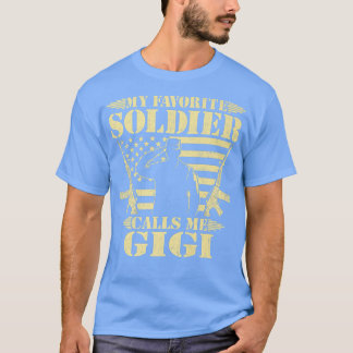 Camiseta Mi soldado favorito me llama militar orgulloso de 