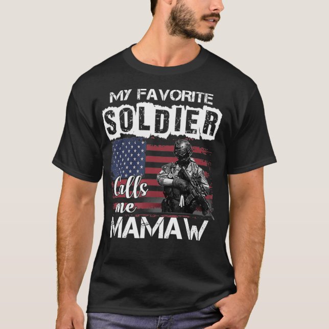 Camiseta Mi soldado favorito me llama veterano del ejército (Anverso)