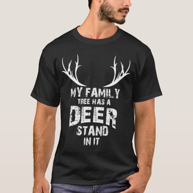 Camiseta Mi soporte de los ciervos del árbol de familia, (Anverso)