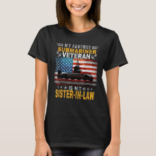 Camiseta Mi submarino veterinario es mi cuñada bandera esta