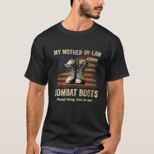 Camiseta Mi suegra usa botes de combate hijo del ejército o