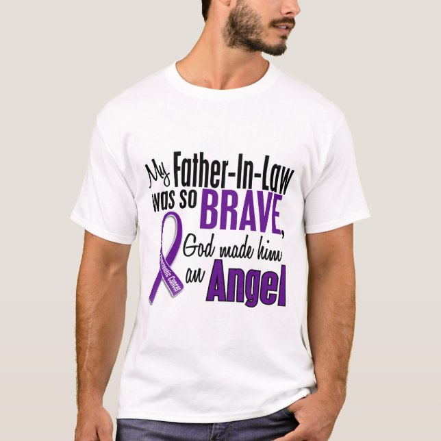 Camiseta Mi suegro es un cáncer pancreático del ángel (Anverso)