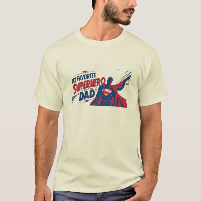 Camiseta Mi superhéroe favorito me llama papá - Padre heroi (Anverso)