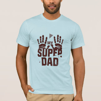 Camiseta Mi superpapá - Día del padre con huellas digitales