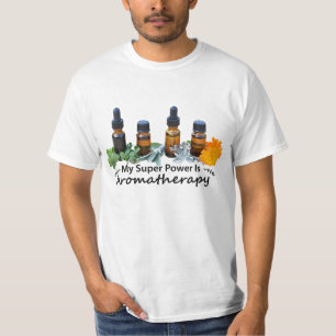 Camiseta Mi superpoder es el tee masculino de la aromaterap
