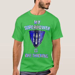 Camiseta Mi superpoder es Knife lanzando una placa azul 2