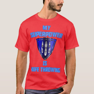 Camiseta Mi superpoder es Knife lanzando una placa azul 3