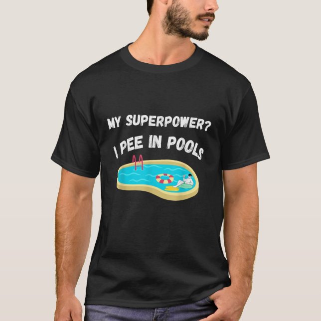 Camiseta mi superpoder meo en pozas, tee de citas divertida (Anverso)