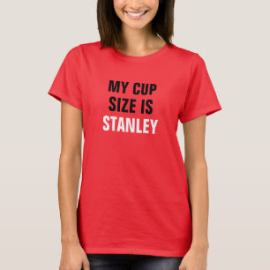 Camiseta Mi tamaño de la taza es blanco y negro rojo de