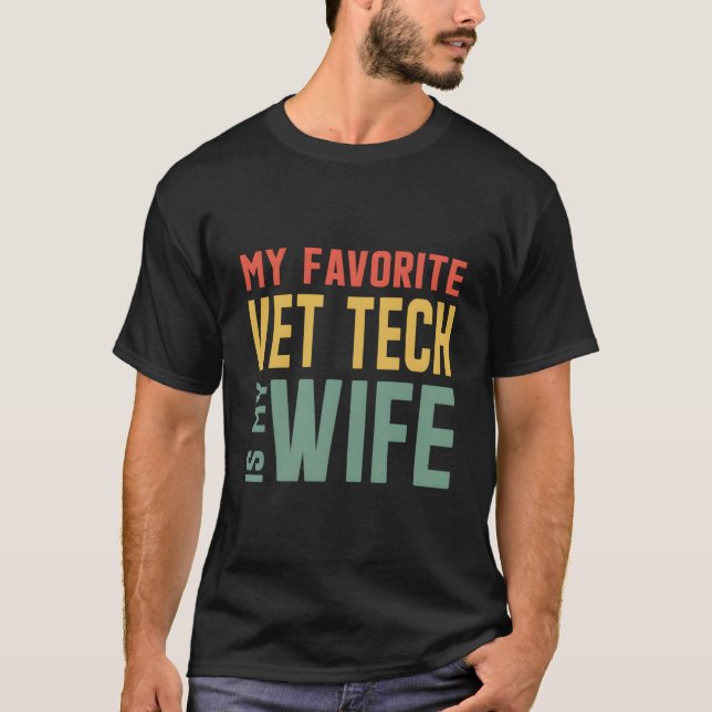 Camiseta Mi técnico veterinario favorito es mi marido para  (Anverso)