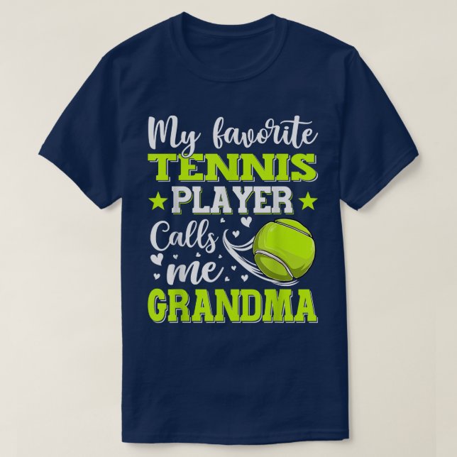 Camiseta Mi tenista favorito me llama abuela madre" (Diseño del anverso)