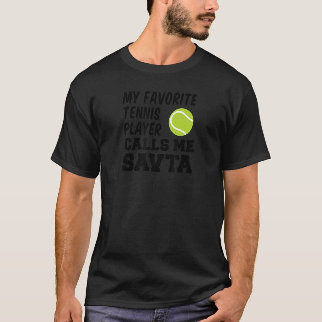 Camiseta Mi tenista favorito me llama Savta Jewish Gr (Anverso)