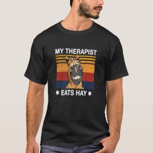 Camiseta Mi terapeuta come caballo de heno montando caballo