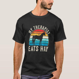 Camiseta Mi terapeuta come heno agricultor Humor Caballo