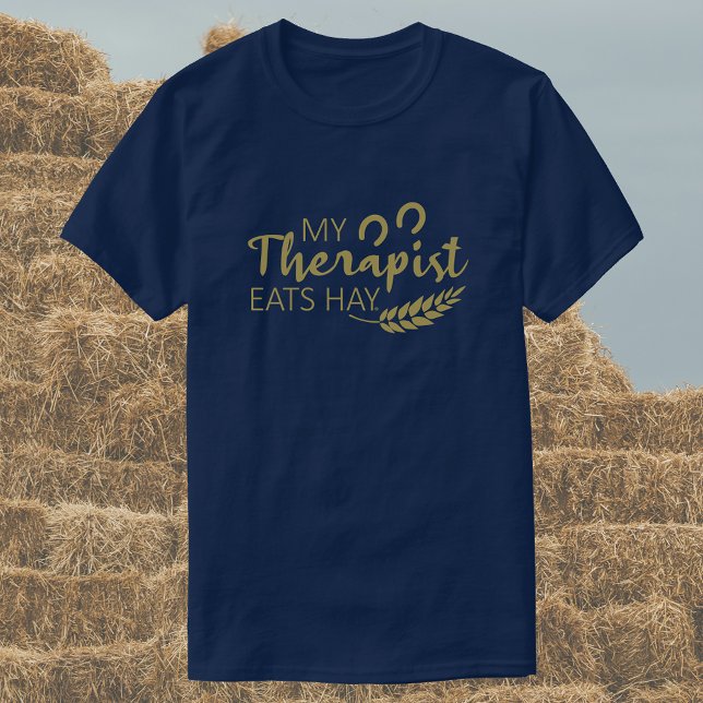 Camiseta Mi terapeuta come heno | Caballo divertido (Subido por el creador)