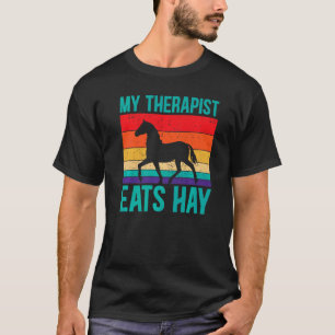 Camiseta Mi terapeuta come heno caballo ecuestre