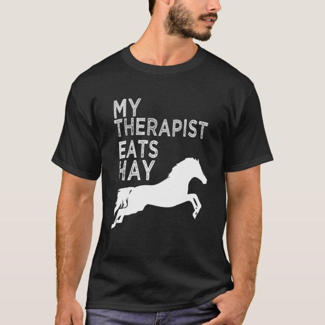 Camiseta Mi terapeuta come heno jinete cabalga tema del cab (Anverso)