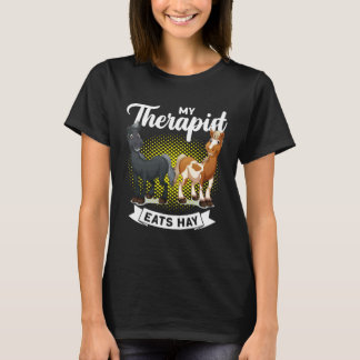 Camiseta Mi terapeuta come heno Jinetes divertido caballo