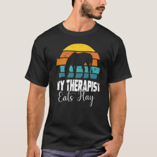 Camiseta Mi terapeuta come heno para Chicas de caballos