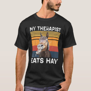 Camiseta Mi terapeuta come heno vintage a caballo por